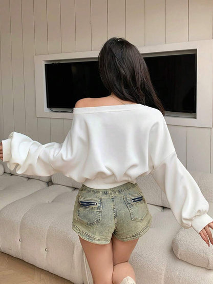 Single Drop-Shoulder Sweater