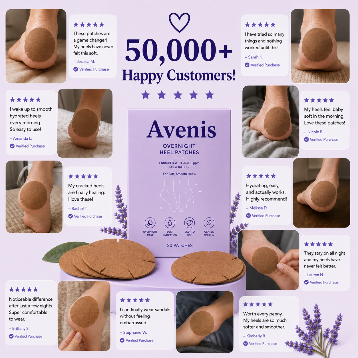 Avenis Shea Butter Heel Patches