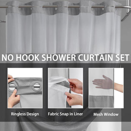 Avenis No-Hook Shower Curtain
