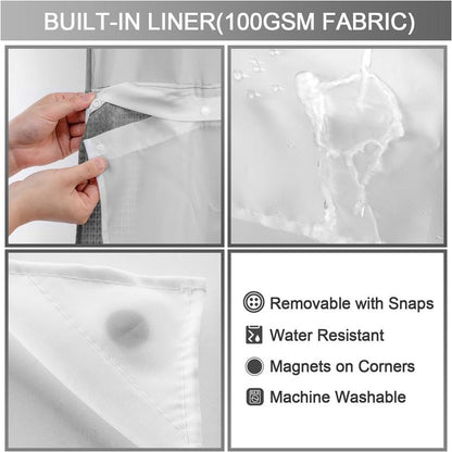 Avenis No-Hook Shower Curtain