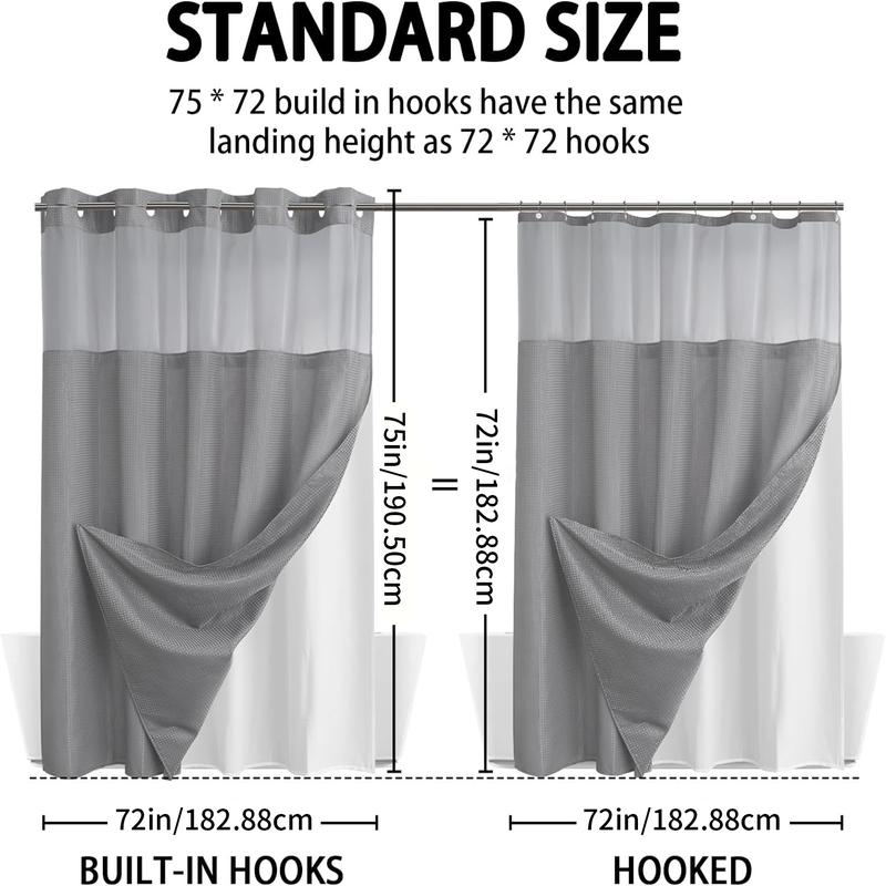 Avenis No-Hook Shower Curtain