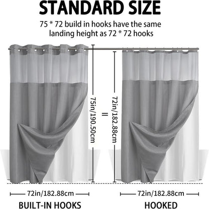 Avenis No-Hook Shower Curtain